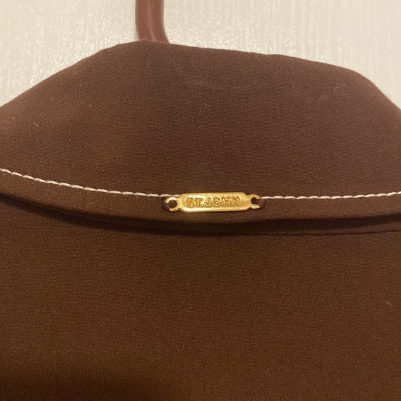 St.John Brown Zipper Down Woman Top Jacket Size M - Picture 8 of 10